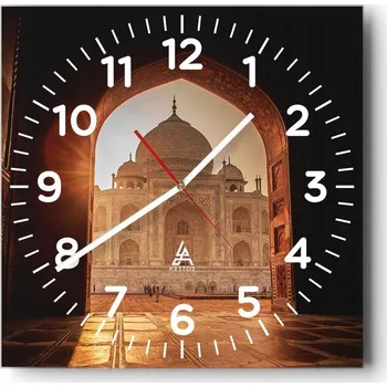 Hodiny Nástěnné hodiny do obýváku 40x40 Architektura Bezhlučné hodiny na skle Tiché