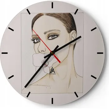 Hodiny Nástěnné hodiny do kuchyně 30x30 Abstrakce Skleněné hodiny do obýváku Tiché