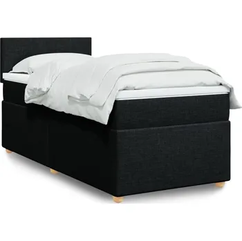 Postel vidaXL Box spring postel s matrací 90x190 cm textil [3286529] Barva: Černá