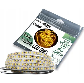 LED osvětlení VÝKONNÝ LED pásek 16W/m PREMIUM 2835 600 IP20 5m