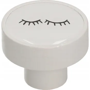 Nábytkové kování Dřevěná nábytková úchytka GAMET GD08 bílá + řasy