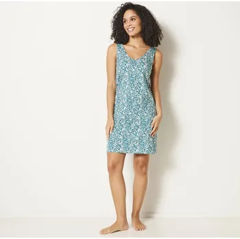 Dámská noční košile Noční košilka, potisk Zvířecí srst smaragdová/režná 42/44