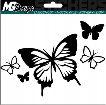 Samolepicí dekorace na vozidlo SAMOLEPKA na auto MOTÝLI MOTÝLCI BUTTERFLIES 11x15