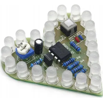 Serce LED pulzující, samostatná montáž, 22 diod