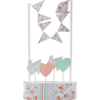 Party dekorace Santex Dekorácia na dort Happy Day 5 ks