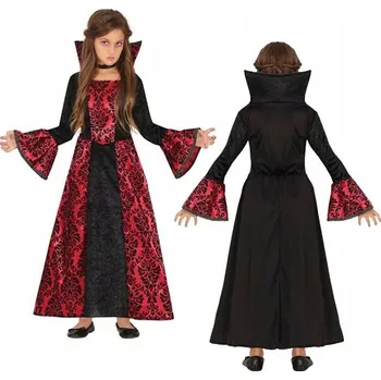 Karnevalový kostým KOSTÝM MALÉ UPÍRKY ČERVENÝ HALLOWEEN 116