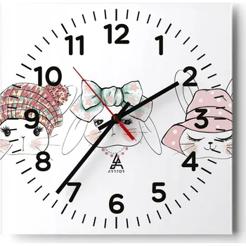 Hodiny Nástěnné hodiny do obýváku 40x40 Pro děti Tiché hodiny na skle Bez hlučný