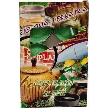 Svíčka Čajová svíčka parafinová Zelený čaj Adpal 6 ks