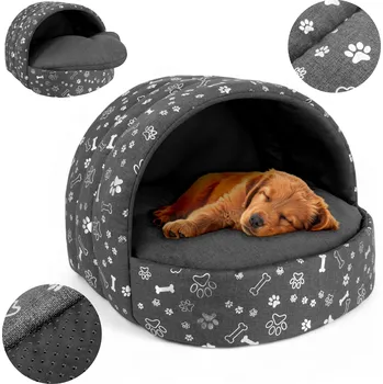 Pelíšek pro psa Dogguru bouda pro psa v odstínech šedé 62 cm x 52 cm