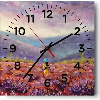 Hodiny Nástěnné hodiny do obýváku 40x40 Krajina Bezhluczne Skleněné hodiny Tiché