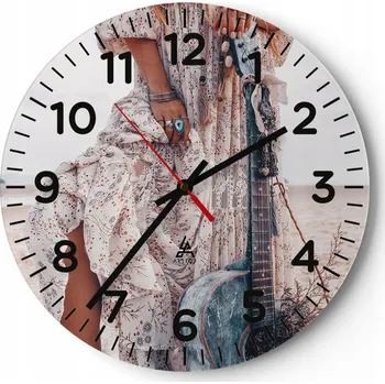 Hodiny Kuchyňské nástěnné hodiny 30x30 Žena Moderní skleněné hodiny do obýváku Tiché