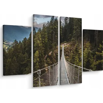 Obraz Čtyřdílný obraz MOST Stromy Oblaka 3D 200x150