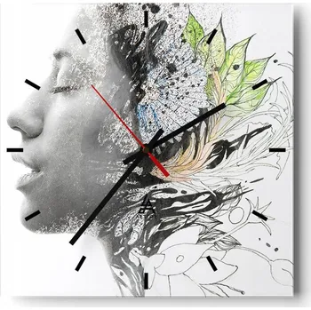 Hodiny Velké nástěnné hodiny 40x40 Abstrakce Skleněné tiché hodiny