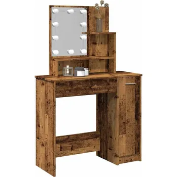 Toaletní stolek vidaXL Toaletní stolek s LED 86,5x35x136 cm [808813] Barva: Staré dřevo