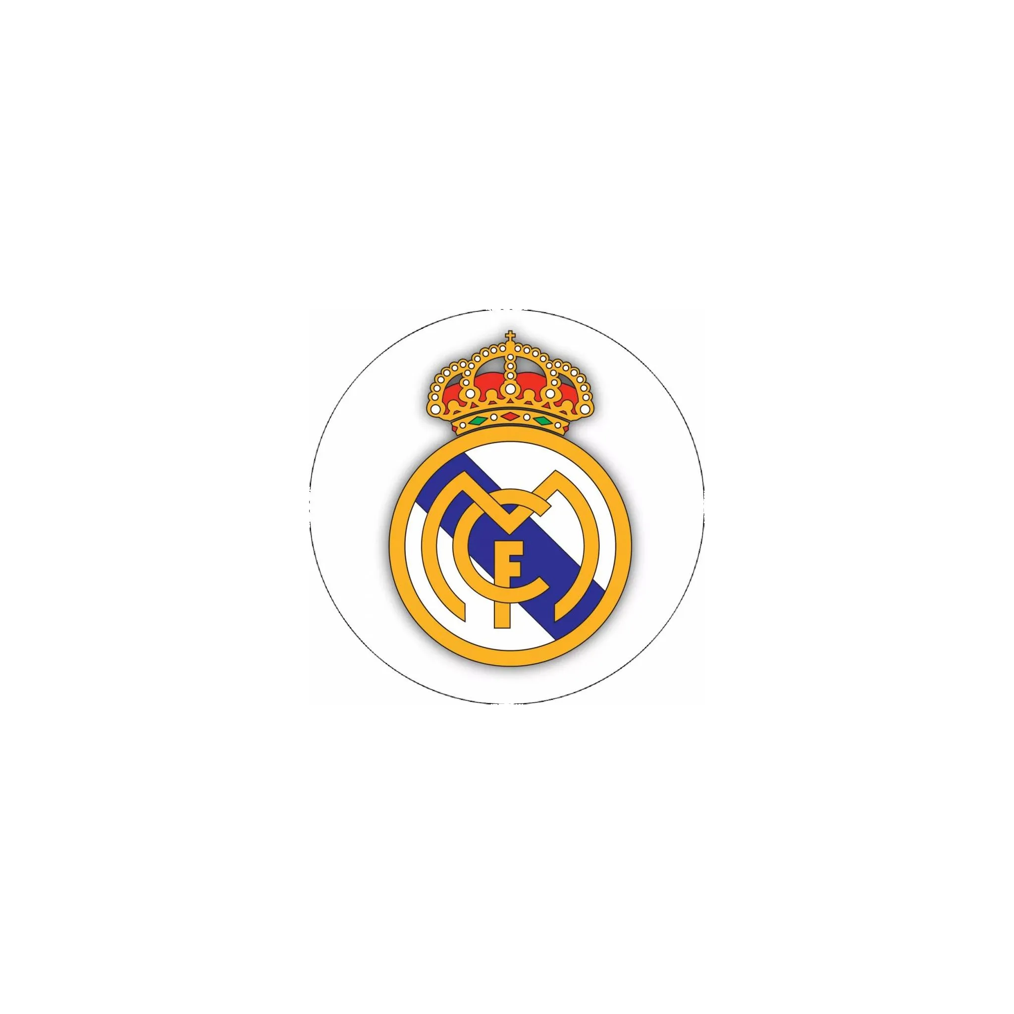 Fotografie 1 - Jedlá dekorace na dort Jedlý papír na dort kulatý 19,5 cm Logo Real Madrid