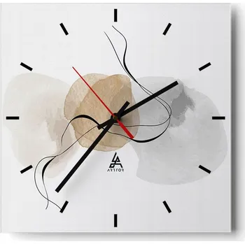 Hodiny Velké nástěnné hodiny 40x40 Abstrakce Skleněné tiché hodiny