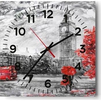 Hodiny Kuchyňské nástěnné hodiny 30x30 Město Skleněné hodiny do obýváku Moderní Tiché