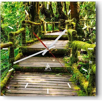 Hodiny Velké nástěnné hodiny 40x40 Natura Skleněné hodiny Čtvercové Tiché