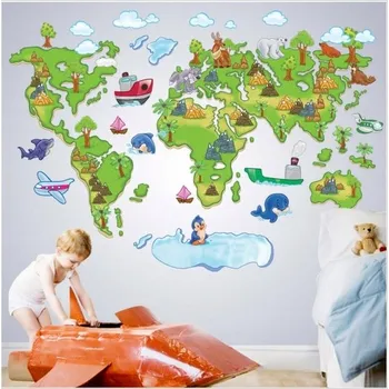 Samolepící dekorace Obrazová mapa světa - Samolepka na zeď