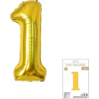 Balónek Obrovské Balónky Zlaté Číslice 1 Narozeninové 100CM WOW!