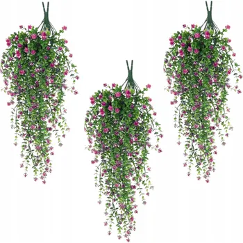 umělá květina Umělé květy závěsná girlanda květinová břečťan kytice větvičky 3ks pink