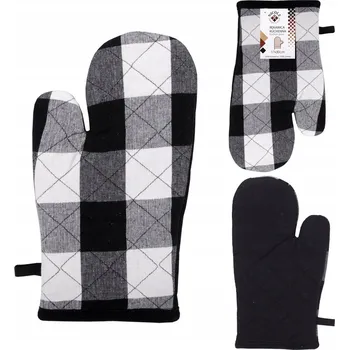 Chňapka Kuchyňská chňapka textilní silná NICOLE 100% bavlna kostkovaná bílá černá