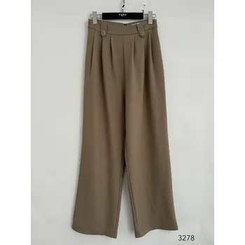 Kalhoty dámské široké 3278 Unika barva: zelená-khaki, velikost: L