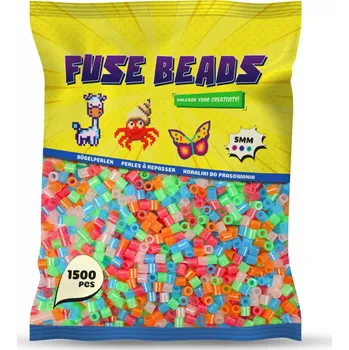 Dětské navlékací korálky Nažehlovací korálky S GLITRY 1500 ks Benny Beads Velikost Midi 5 mm