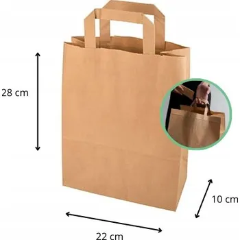 Nákupní taška Papírové tašky s uchem 28x22x10 cm 50 ks