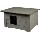 Izolovaná dřevěná psí Buda pro malého psa nebo kočku, šedá Woodok