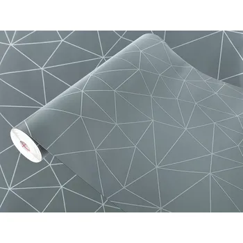 Tapeta Dýha na nábytek Police Dekorace na zeď Fólie Geometrický vzor Stříbrná