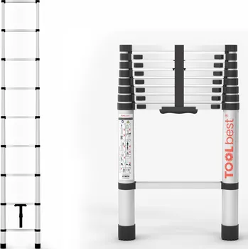 Žebřík Žebřík TOOLBEST hliníkový 2,60 m 9 příček 150 kg