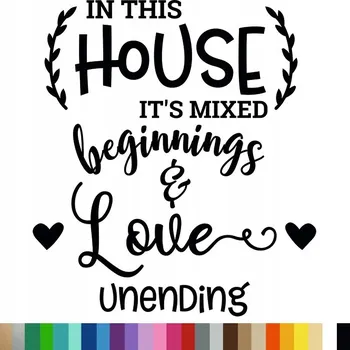 Samolepící dekorace Samolepka na stěnu Citát V TOMTO DOMĚ 44 x 49 cm