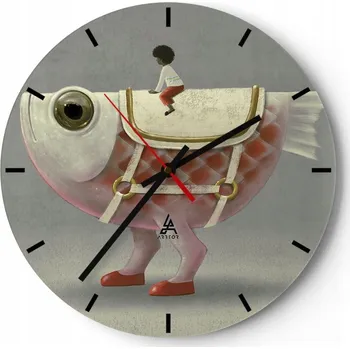 Hodiny Velké nástěnné hodiny 40x40 Abstrakce Skleněné hodiny Kulatý Tiché