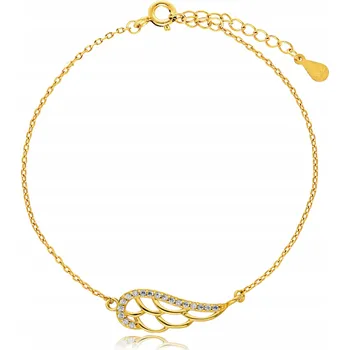 Náramek Náramek s křídly z pozlaceného stříbra ryzost 925, délka 19 cm