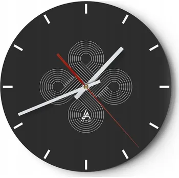 Hodiny Nástěnné hodiny do kuchyně 30x30 Abstrakce Skleněné hodiny do obýváku Tiché