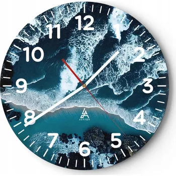 Hodiny Nástěnné hodiny do kuchyně 30x30 Klif Skleněné hodiny do obýváku Loft Tiché