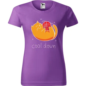 Dámské tričko DOBRÝ TRIKO Dámské tričko s potiskem Cool down Barva: Fialová, Velikost: 2XL