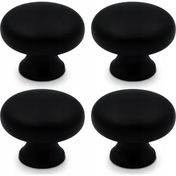 Nábytkové kování Nábytková úchytka knopka černá matná 3,3 x 3,3 x 2,6 cm