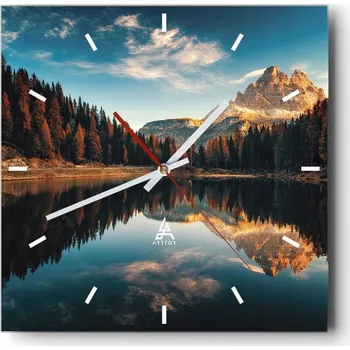 Hodiny Velké nástěnné hodiny 40x40 Krajina Skleněné hodiny Tiché