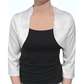 Bolerko Saténové bolerko bílé s 3/4 rukávem - JOLA 36