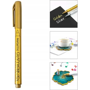 METALICKÝ ZLATÝ POPISOVAČ Marker na renovaci náhrobků, na sklo