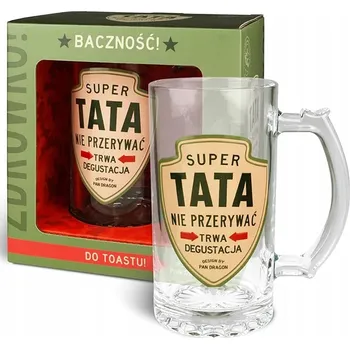 Sklenice PIVNÍ SKLENICE PRO TÁTU SUPER TÁTA NA PIVO TRVÁ OCHUTNÁVKA