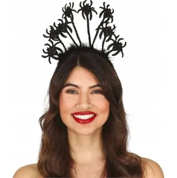 Karnevalový doplněk Párty čelenka "Tiára s pavouky", černá, Guirca
