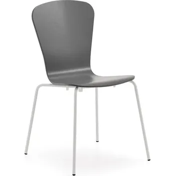 Jídelní židle Židle MILLA, bílé nohy, antracitová