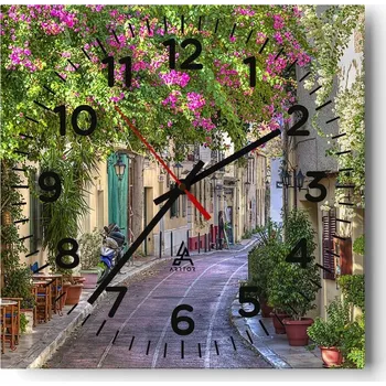 Hodiny Nástěnné hodiny do obýváku 40x40 Architektura Bezhlučné hodiny na skle Tiché