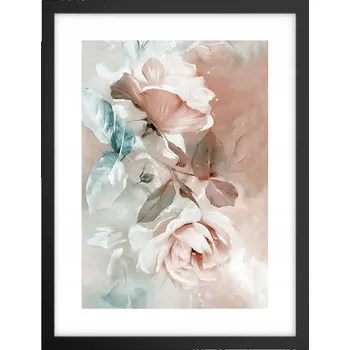 Obraz Obraz plakát v černém rámu do obýváku 30x40 květiny foto plakáty na zeď