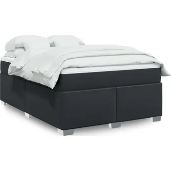 Postel vidaXL Box spring postel s matrací 140 x 190 cm umělá kůže [3285210] Barva: Černá