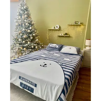 Povlečení Teplé 4dílné povlečení s prostěradlem 160x200 a polštáře 50x70 z plyše