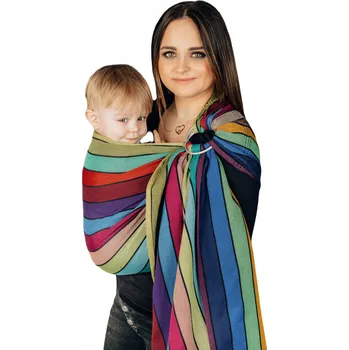 Šátek na nošení dítěte Šátkový nosič s kroužky LennyLamb - Kolotoč barev 1.8 m.